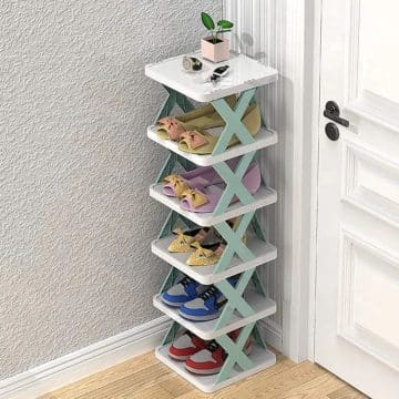 6 Layer X Shap Stackable Shoe Rack Shoe Stand